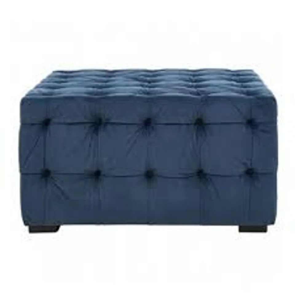 BOXED HOMES DIRECT 365 BLUE STELLA BUTTON TUFTED FOOTSTOOL