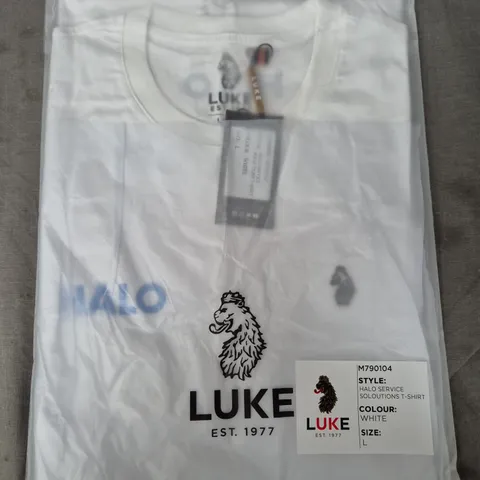 BAGGED LUKE 1977 HALO SERVICE SOLUTIONS T-SHIRT IN WHITE - LARGE