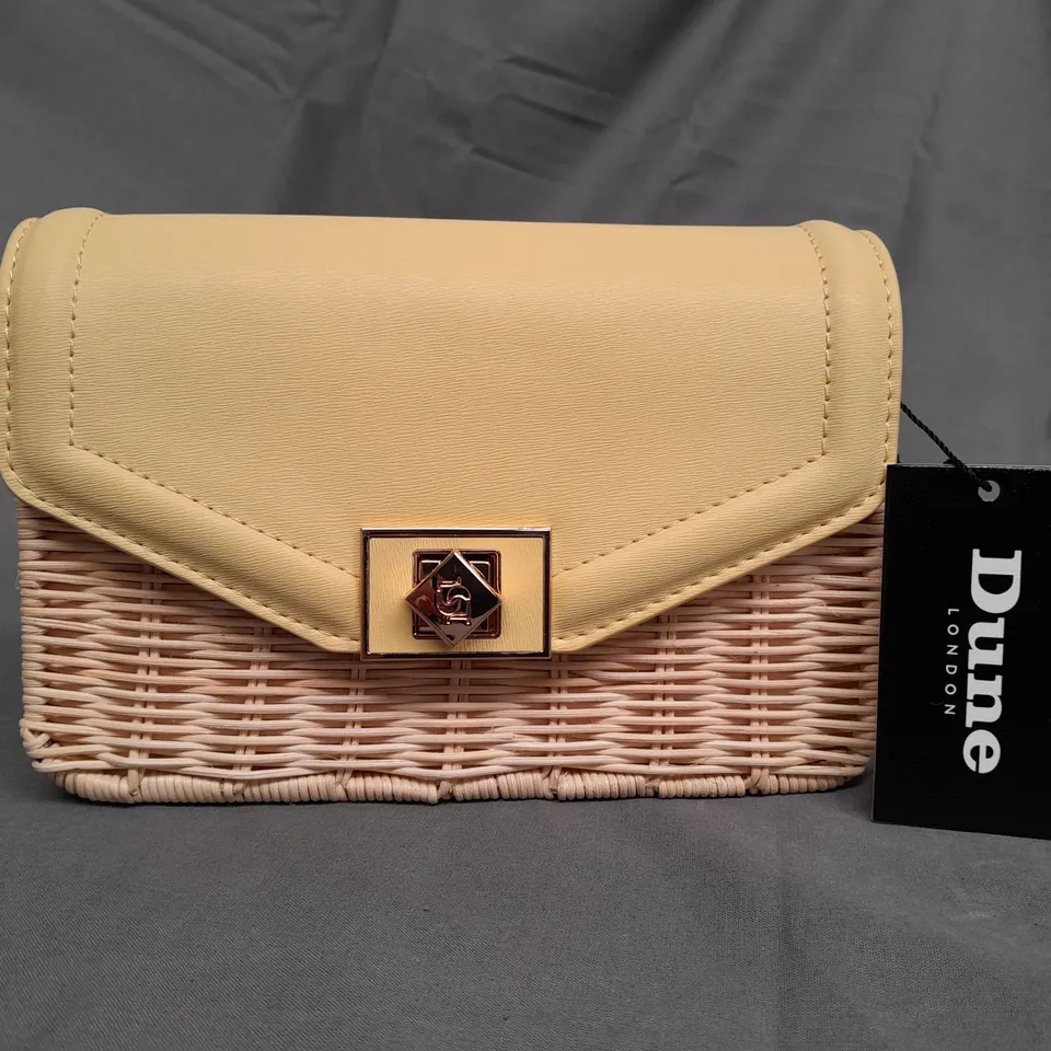 DUNE MINI UNLOCK WICKER YELLOW BAG 