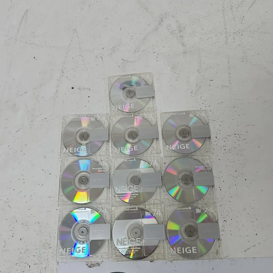 SONY NEIGE 74-MIN RECORDABLE MINIDISCS – MULTI-DISC PACK (10)