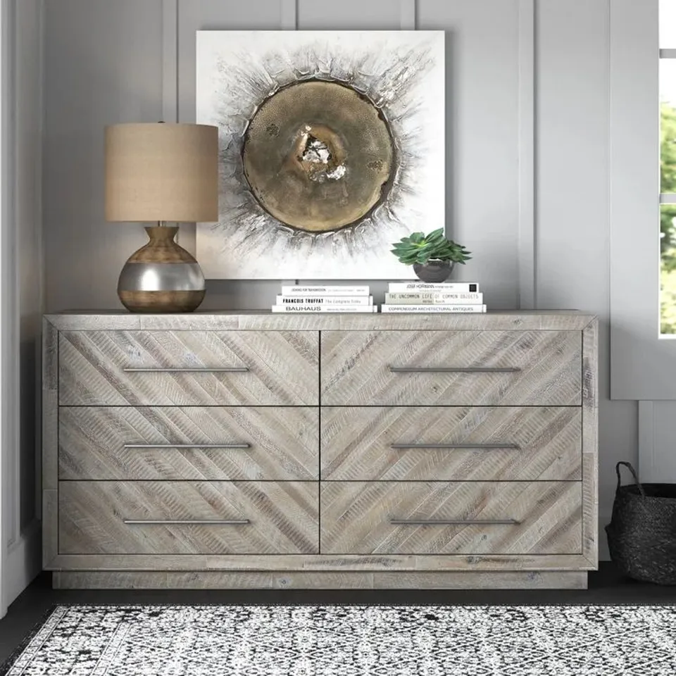 BOXED MIDFIELD 6 DRAWER 80CM WIDE CHEST OF DRAWERS 