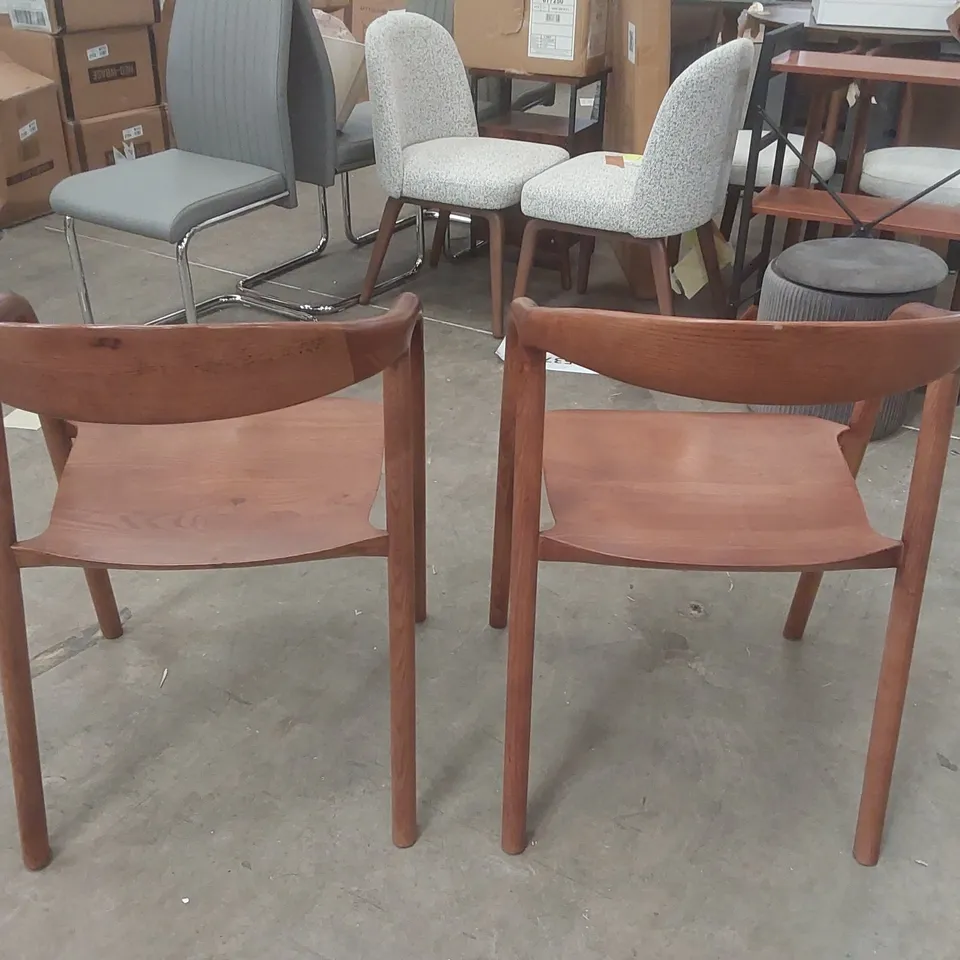 PAIR OF DESIGNER WOODEN DINING CHAIRS