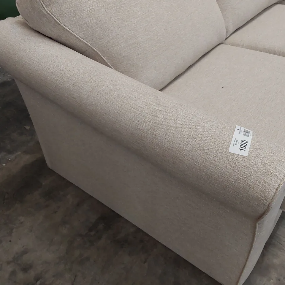 TWO BEIGE FABRIC SECTIONS, (TWO SEATER & CORNER)