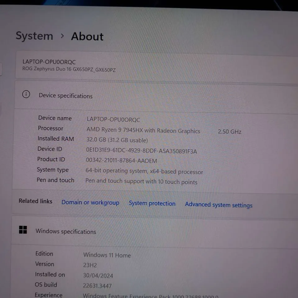 BOXED ASUS REPUBLIC OF GAMERS ZEPHYRUS DUO GAMING LAPTOP GX650P NOTEBOOK PC