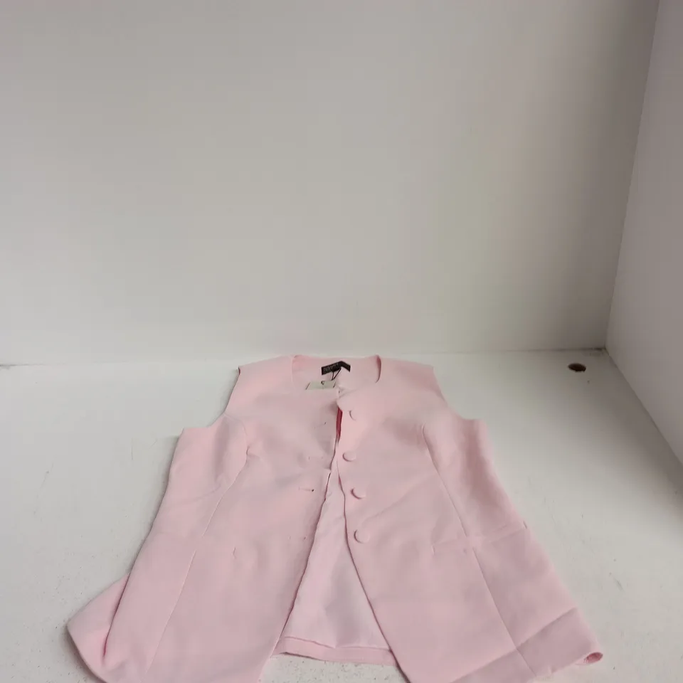 NOBODY'S CHILD IMMY LONGLINE WAISTCOAT – PINK, UK 16 (EU 44, USA 12)