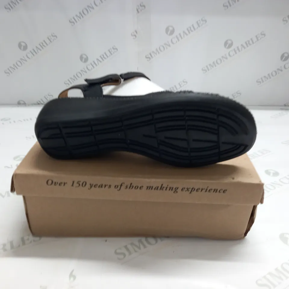 BOXED PAIR OF CUSHION WALK EMBELLISHED STRAPPY SANDALS IN BLACK - 8