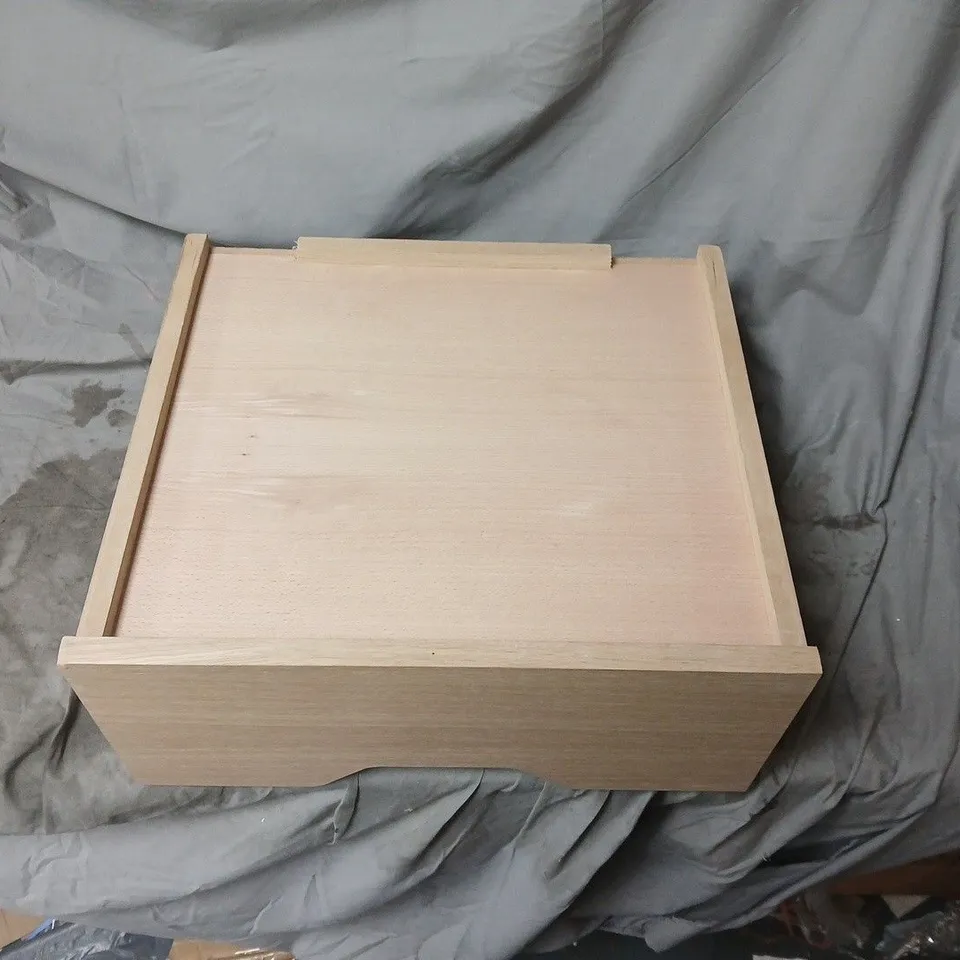 BOXED LIGHT WOOD CABINET DRAWER  – FRONT CUTOUT HANDLE 