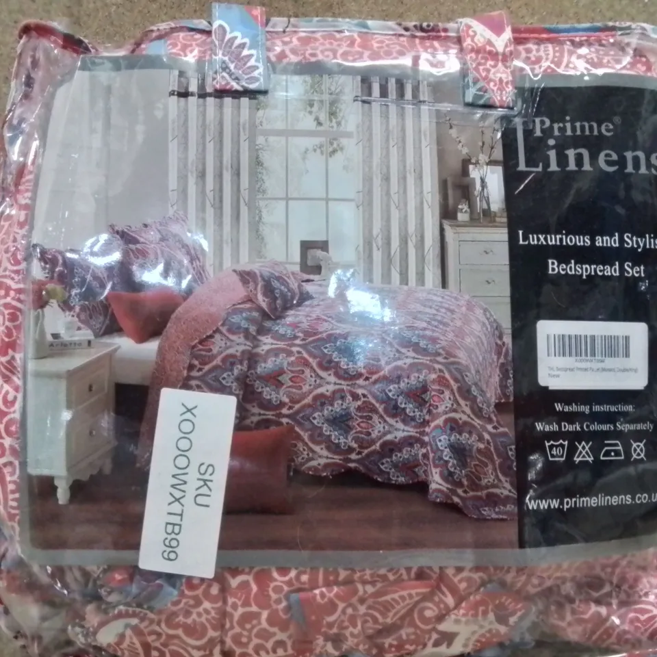 BRAND NEW PRIME LINENS LUXURIOUS BEAD SPREAD 235CM X 250CM (MULTICOLOURED)