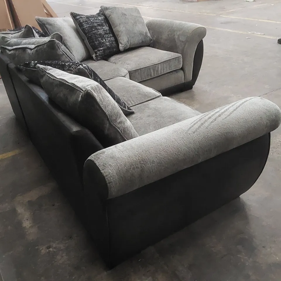 LANA FABRIC AND FAUX LEATHER CORNER GROUP SOFA RRP £1109