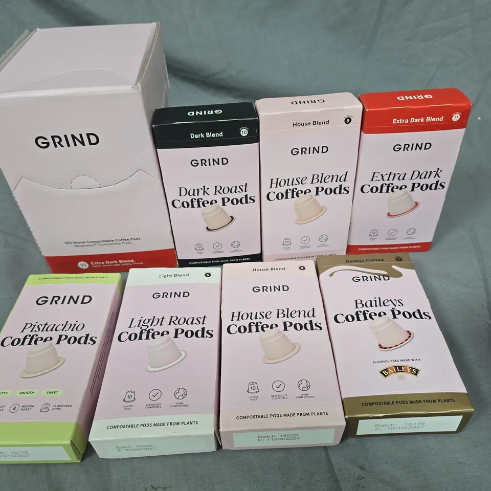 LOT OF ASSORTED GRIND COFFEE POD PACKS - APPROXIMATELY 210 PODS