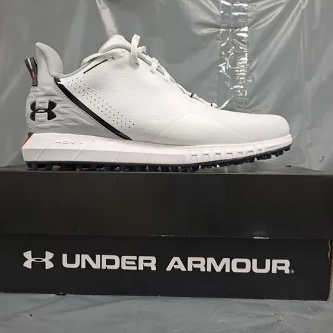 BOXED PAIR OF UNDER ARMOUR HOVR DRIVE SL SHOES IN WHITE SIZE UK 9