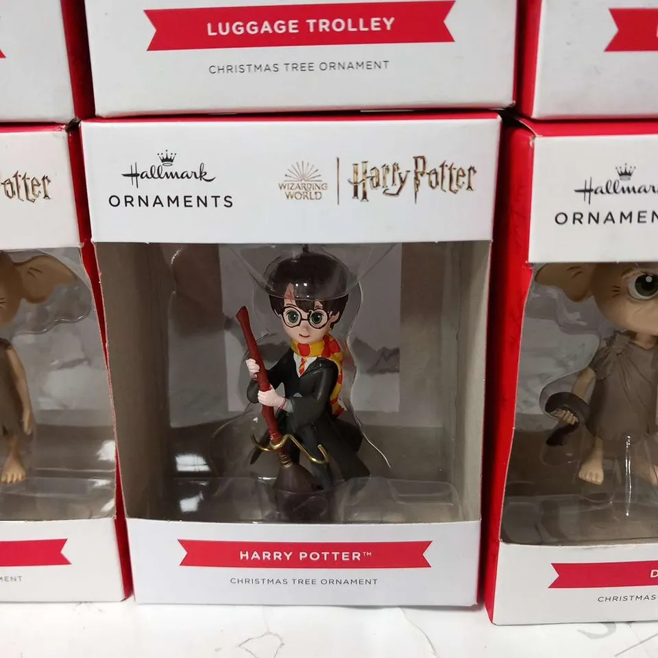 APPROXIMATELY 11 BRAND NEW BOXED HALLMARK HARRY POTTER ORNAMENTS