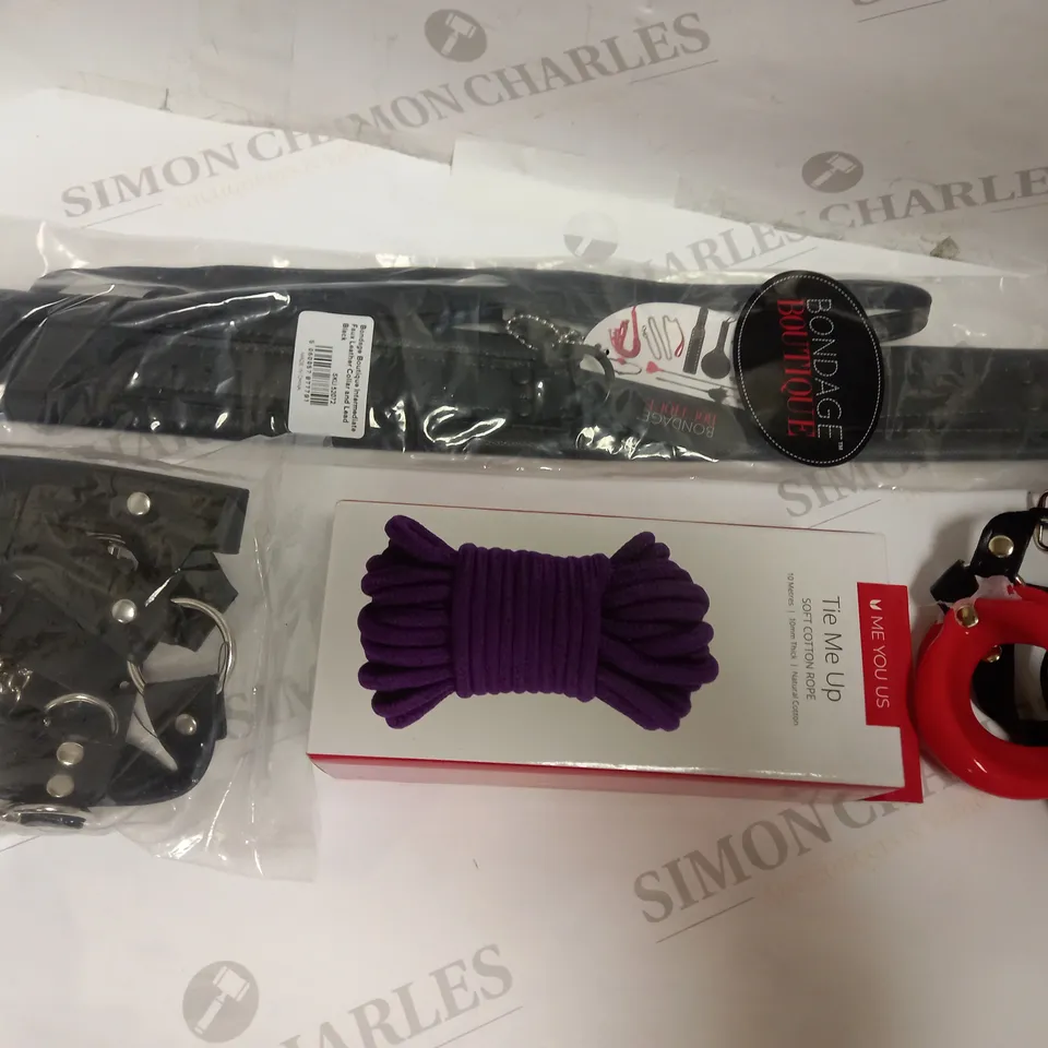 LOT OF APPROXIMATELY 18 BONDAGE ACCESSORIES
