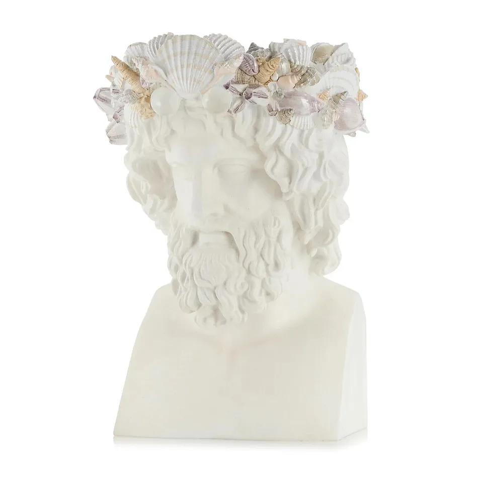 GARDEN REFLECTIONS COASTAL EDIT SEA KING BUST PLANTER