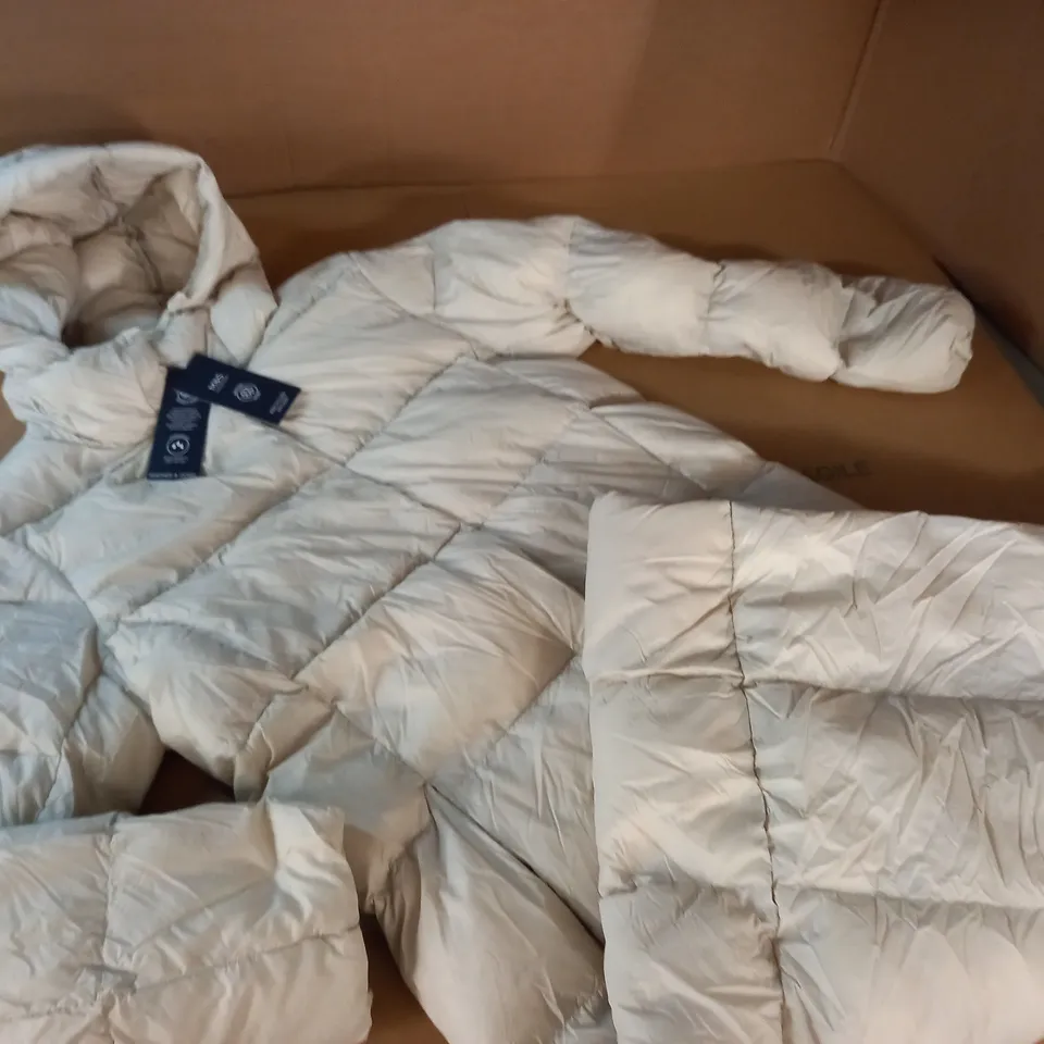 M&S DOWN AND FEATHER COAT IN CREAM - 10