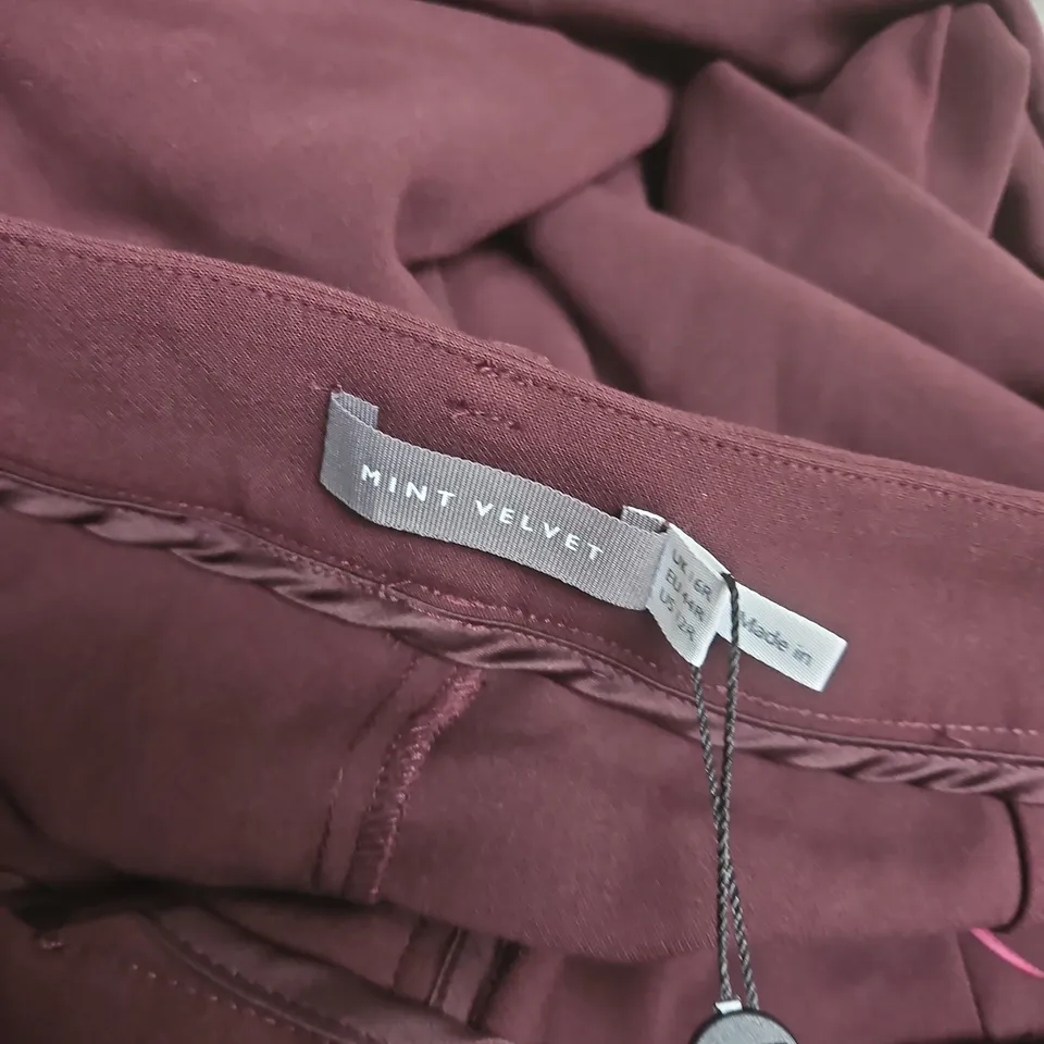 MINT VELVET BURGUNDY BOOTCUT TROUSERS - UK 16R