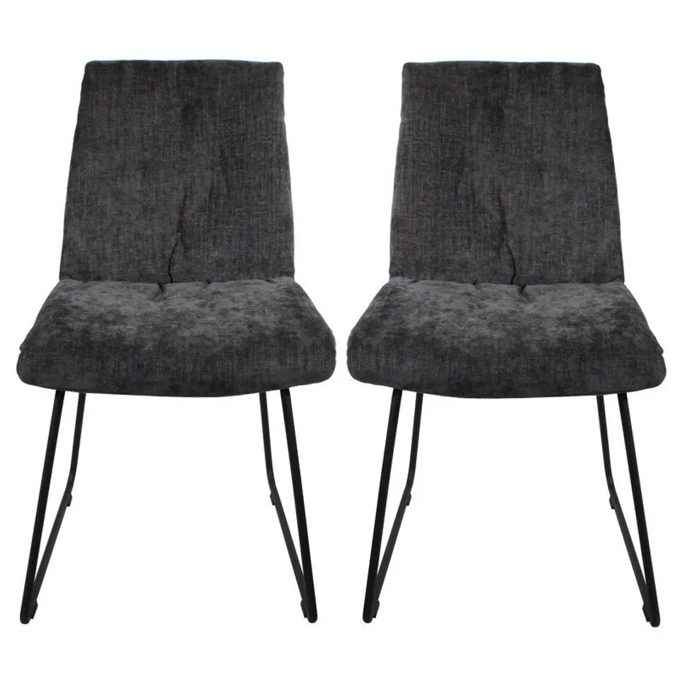 BARRON UPHOLSTERED DARK GREY DINING CHAIR 
