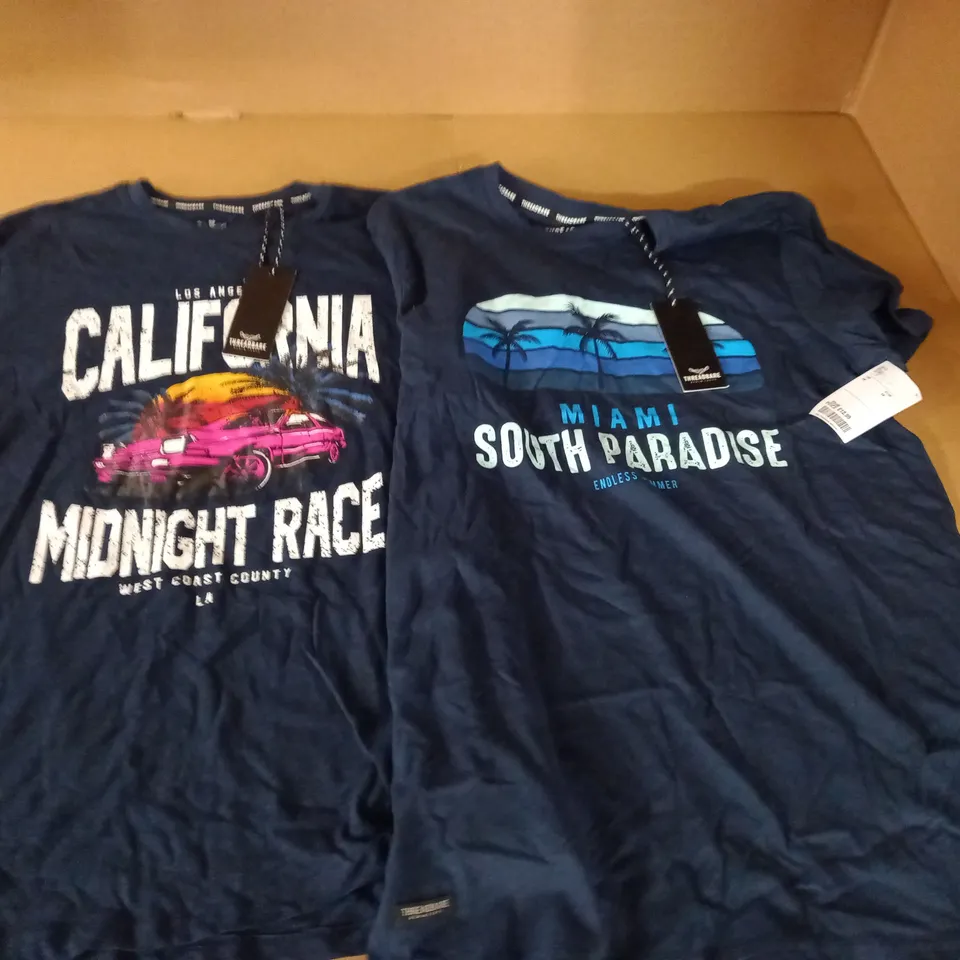 LOT OF 2 THREADBARE T-SHIRTS - S & M 