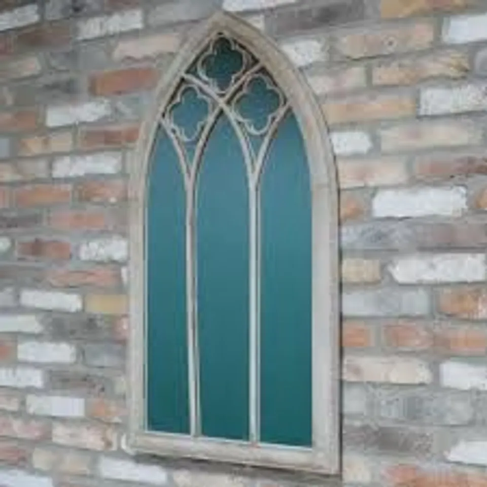 BRAND NEW BOXED HOMESDIRECT365 RUSTIC METAL ARCH GARDEN MIRROR 