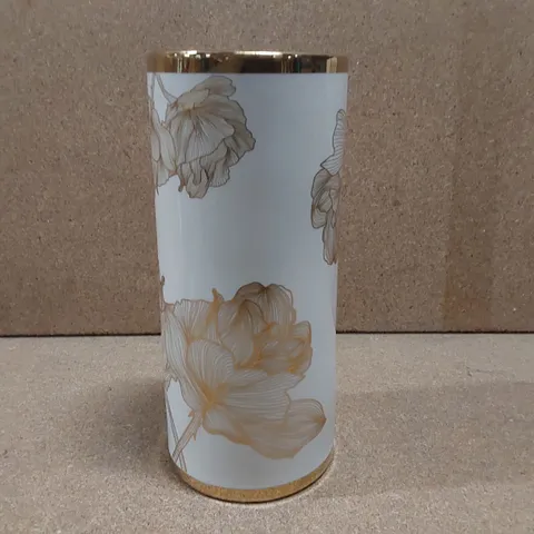 BOXED CLASSY CARAMIC VASE FOR THE LIVING ROOM, FLORAL DESIGN VASE DECOR