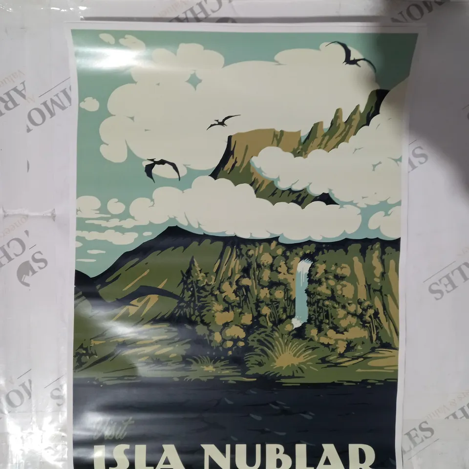 COLLECTION OF 3 ART PRINTS TO INCLUDE ISLA NUBLAR COSTA RICA, VISIT ISLA NUBLAR, AND SIGNED FOX IN THE WILD