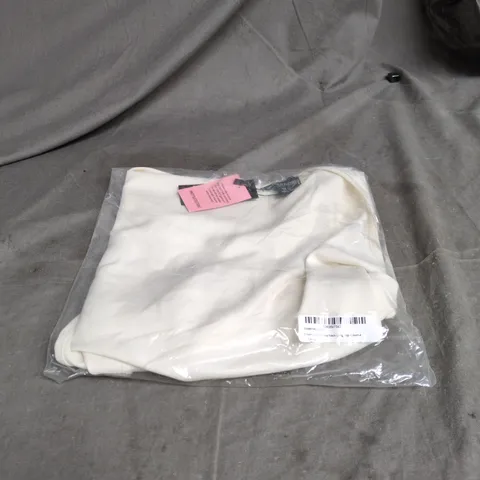 PRETTYLITTLETHING CREAM WOVEN COWL NECK LONG TOP SIZE 4 BAGGED