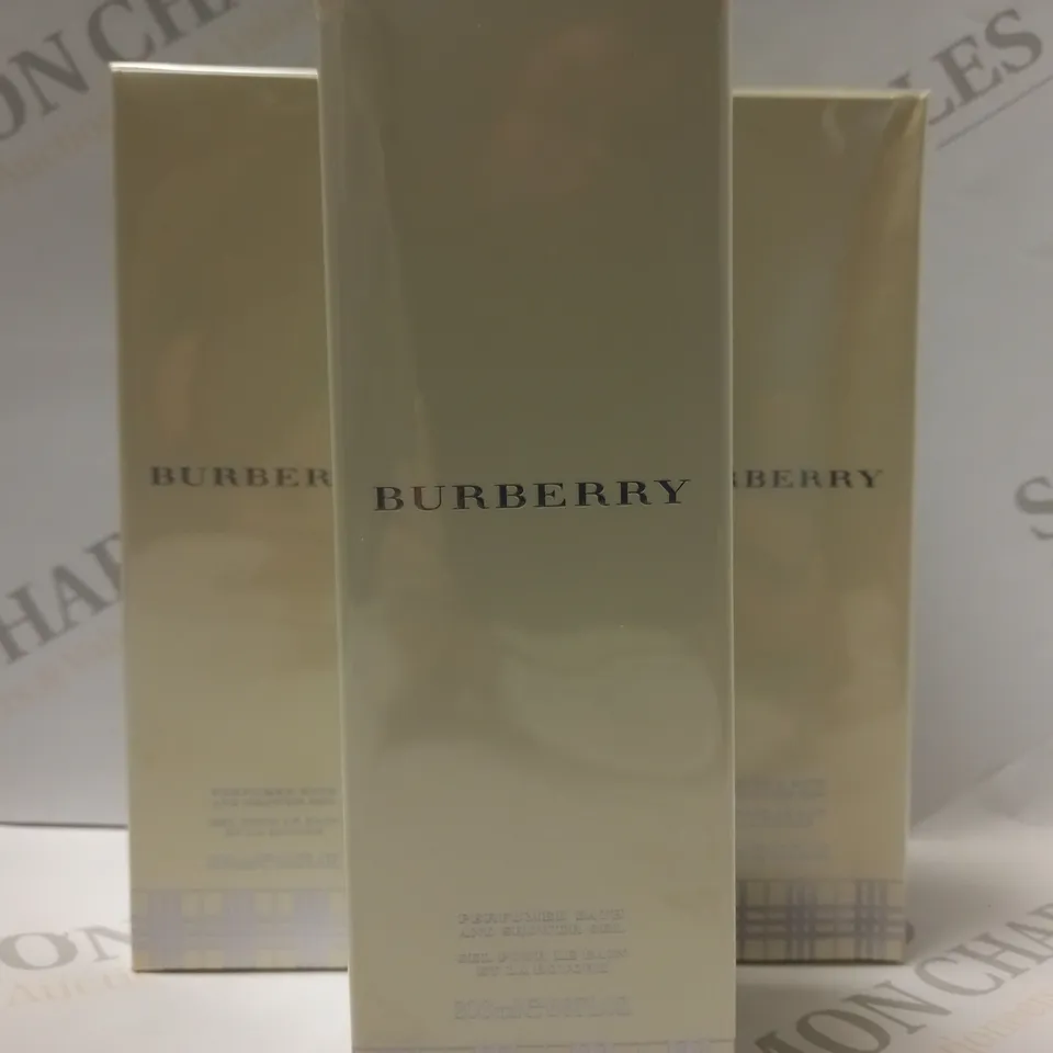 LOT OF 3 X 200ML BURBERRY PERFUMED BATH & SHOWER GEL 