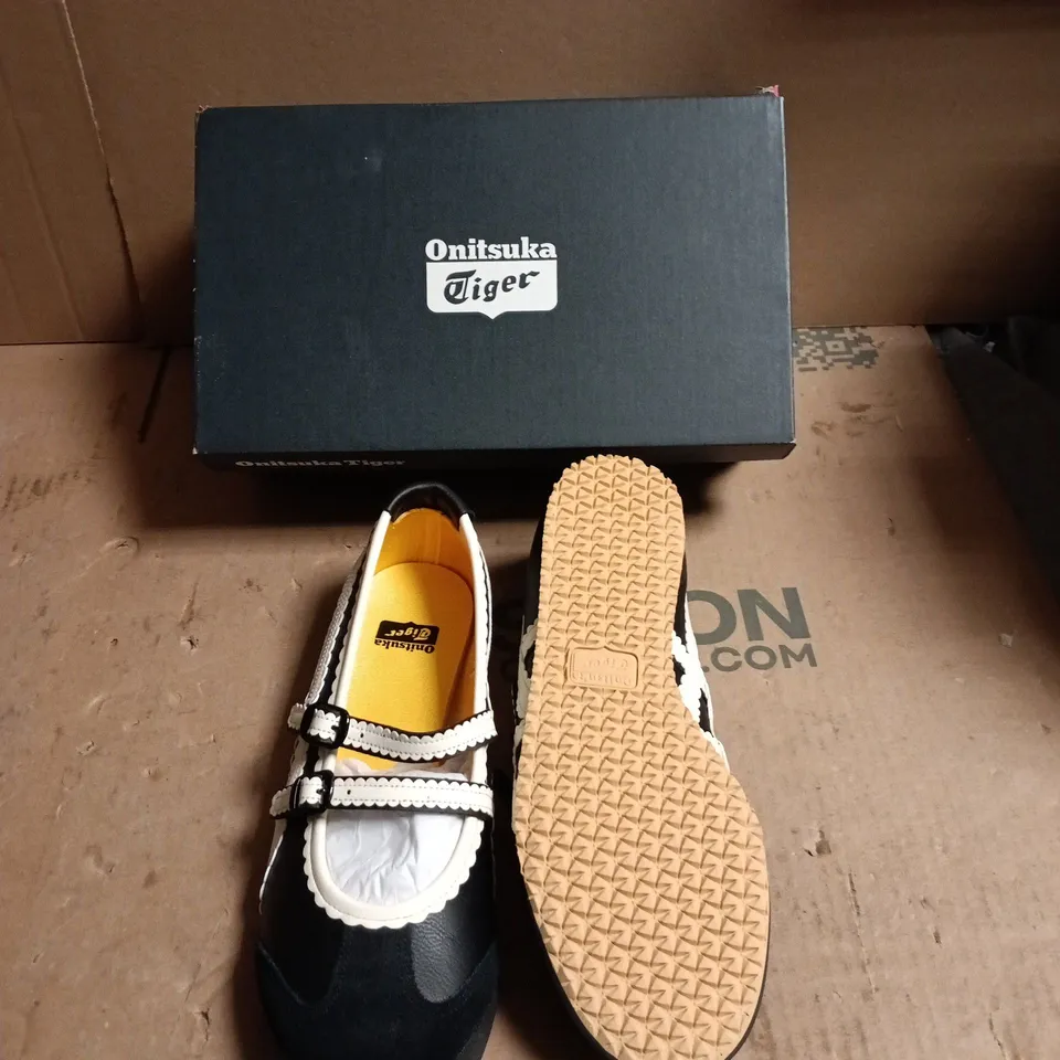 ONITSUKA TIGER WOMEN'S SHOES – BLACK/WHITE BUCKLE STRAPS - UK SIZE 5 