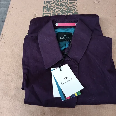PAUL SMITH WOMEN'S COAT – PURPLE, 100% COTTON, UK SIZE 12 (EU 44), MADE IN PORTUGAL