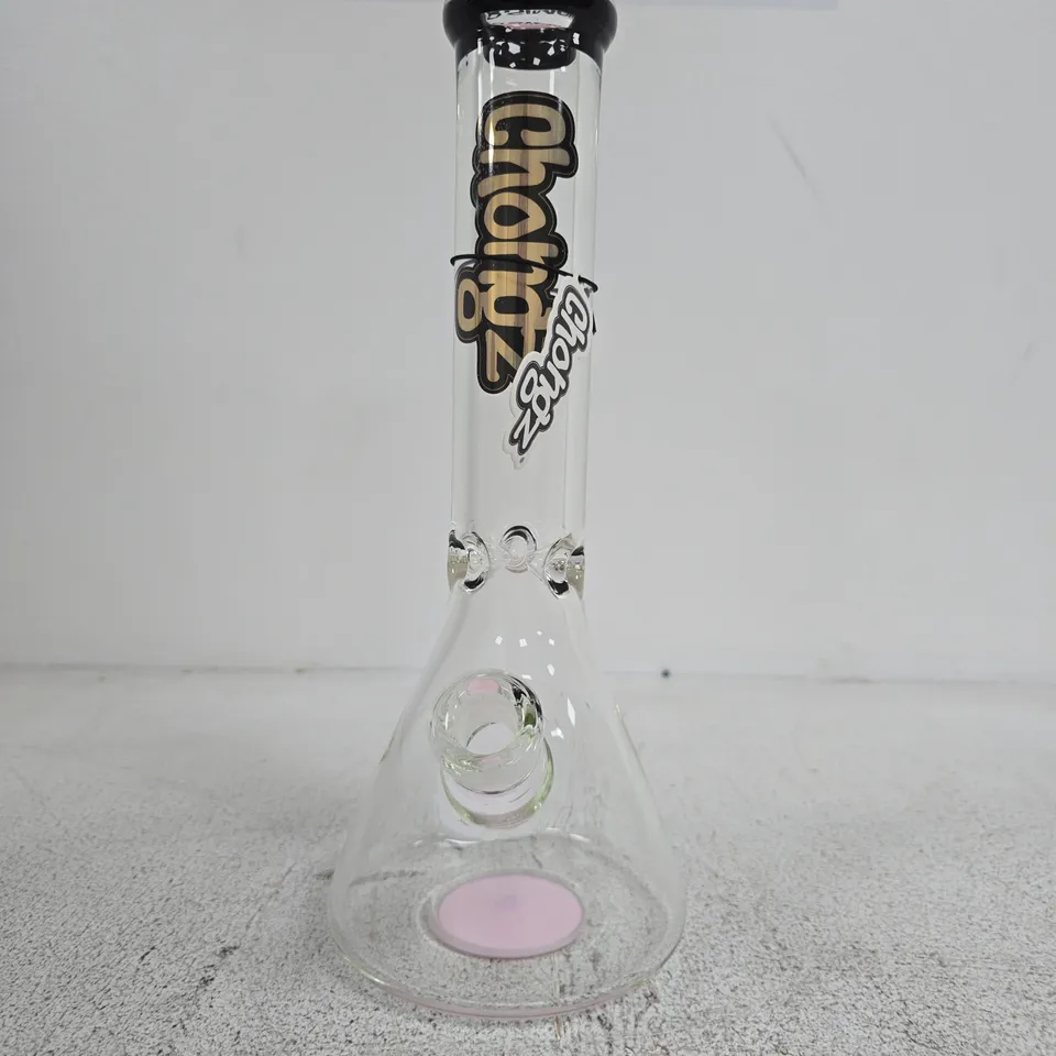 CHONGZ BEAKER WATER PIPE – GLASS BONG WITH PINK ACCENTS