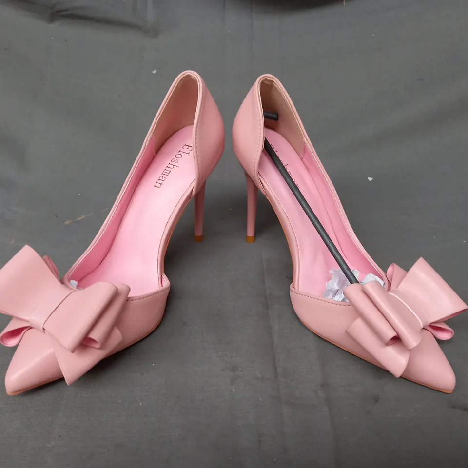 BOXED PAIR OF ELOSHMAN POINTED TOE HIGH HEEL SHOES IN PINK EU SIZE 36