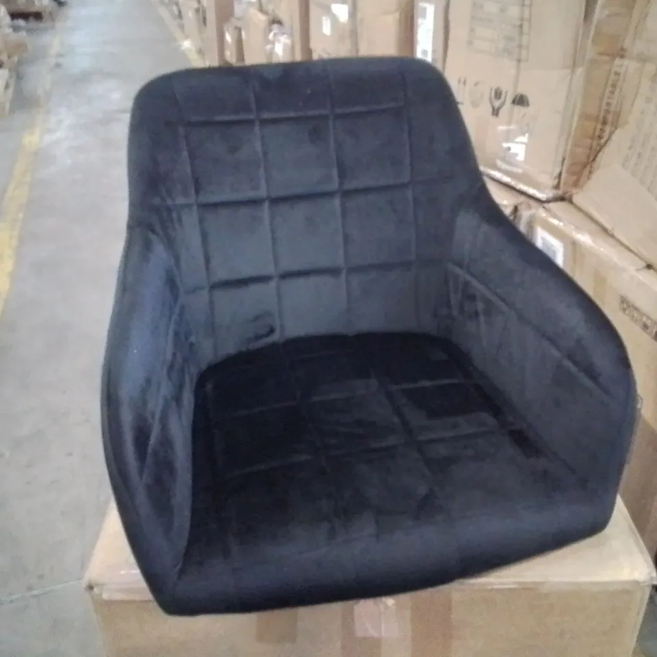 BOXED BLOOR SET OF TWO BLACK SOFT VELVET UPHOLSTERED DINING CHAIRS