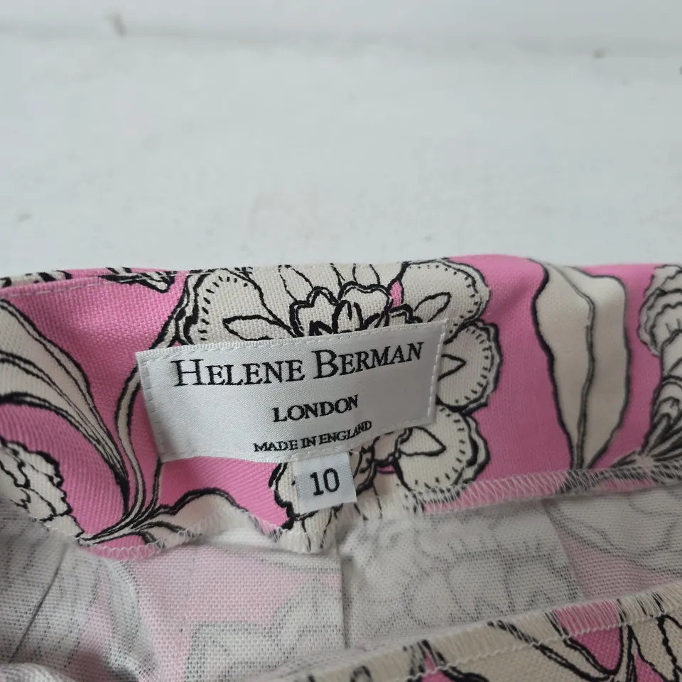 UK 10 HELENE BERMAN LONDON PINK FLORAL SKIRT – MADE IN ENGLAND