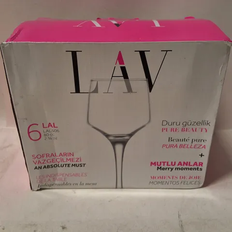 LAV GLASSWARE SET – 6 TUMBLERS (BOXED)