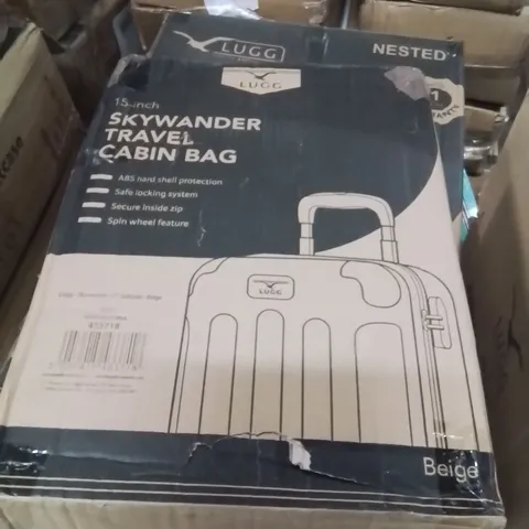 BOXED LUGG 15INCH SKYWANDER TRAVEL CABIN BAG BEIGE 