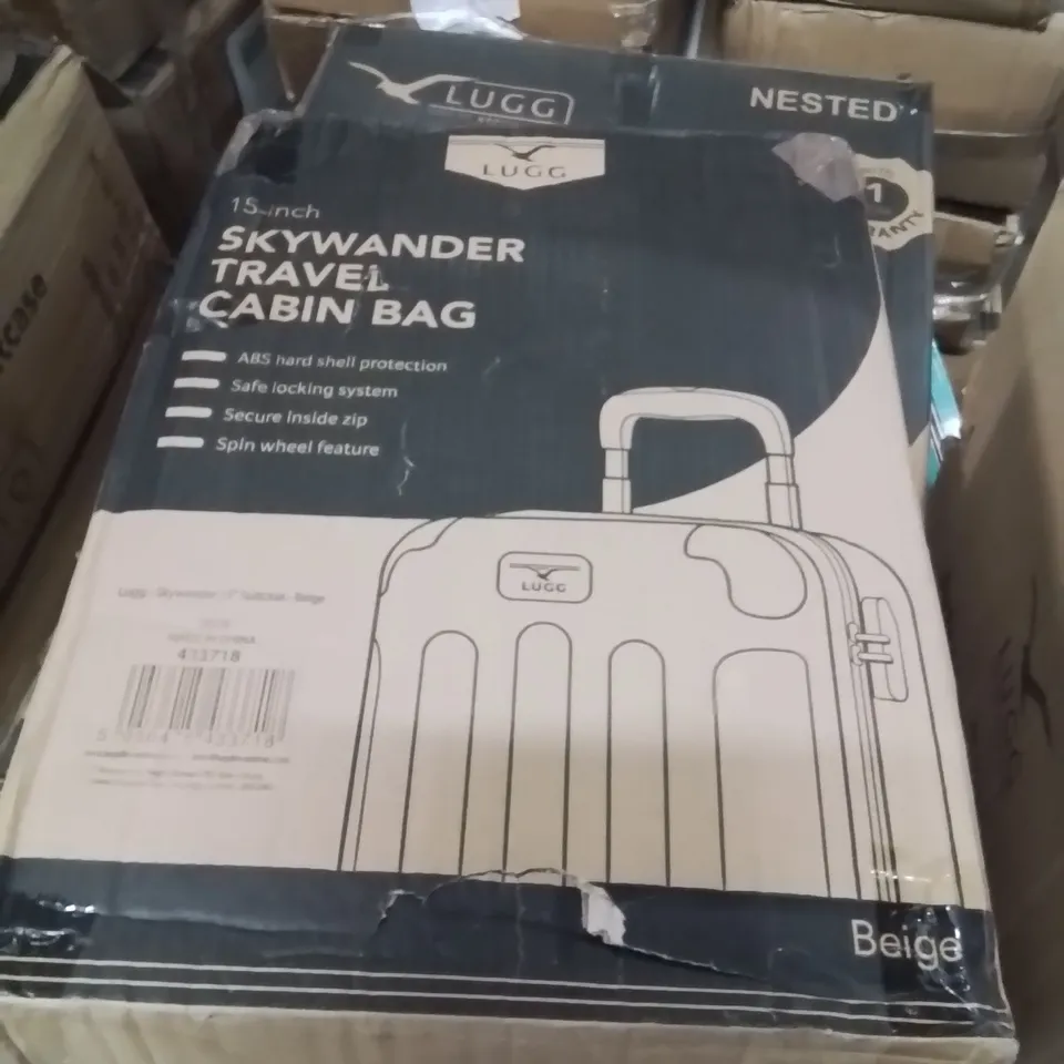 BOXED LUGG 15INCH SKYWANDER TRAVEL CABIN BAG BEIGE 