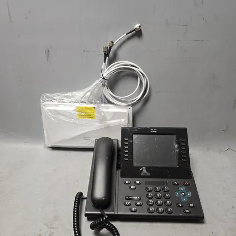 BOX OF APPROXIMATELY 10 ASSORTED ITEMS TO INCLUDE - CISCO CP-9971 , CISCO AIR-ANT2460NP-R
