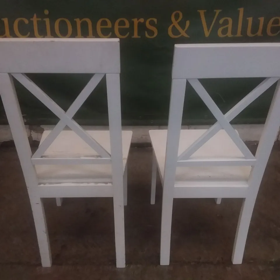 SET OF 2 KENDAL WHITE DINING CHAIRS