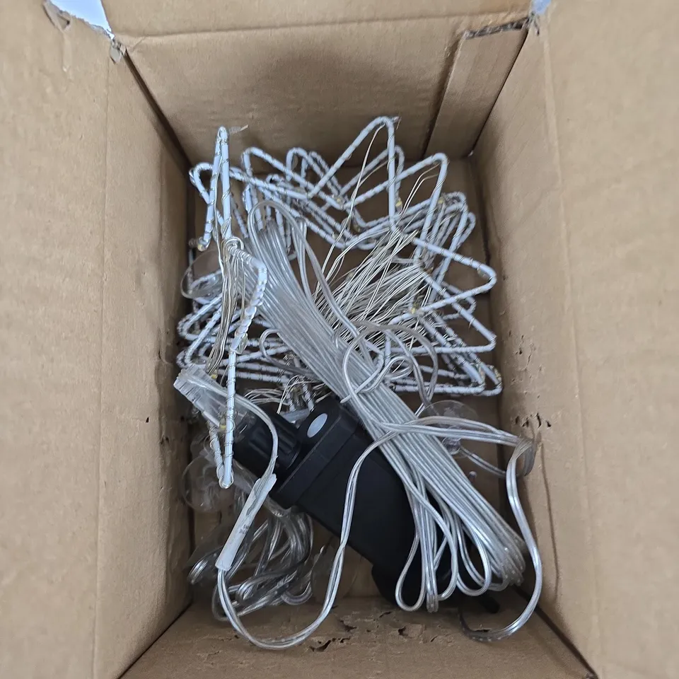 FESTIVE PASTEL STAR LED CURTAIN WITH 10 WINDOW STICKERS 