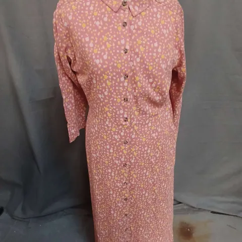 WHITE STUFF ADA JERSEY SHIRT DRESS IN PINK MULTI SIZE 16R