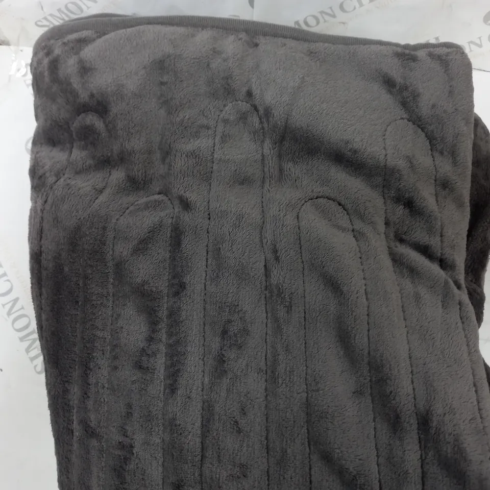 BOXED COZEE HOME HEATED BLANKET IN CHARCOAL 