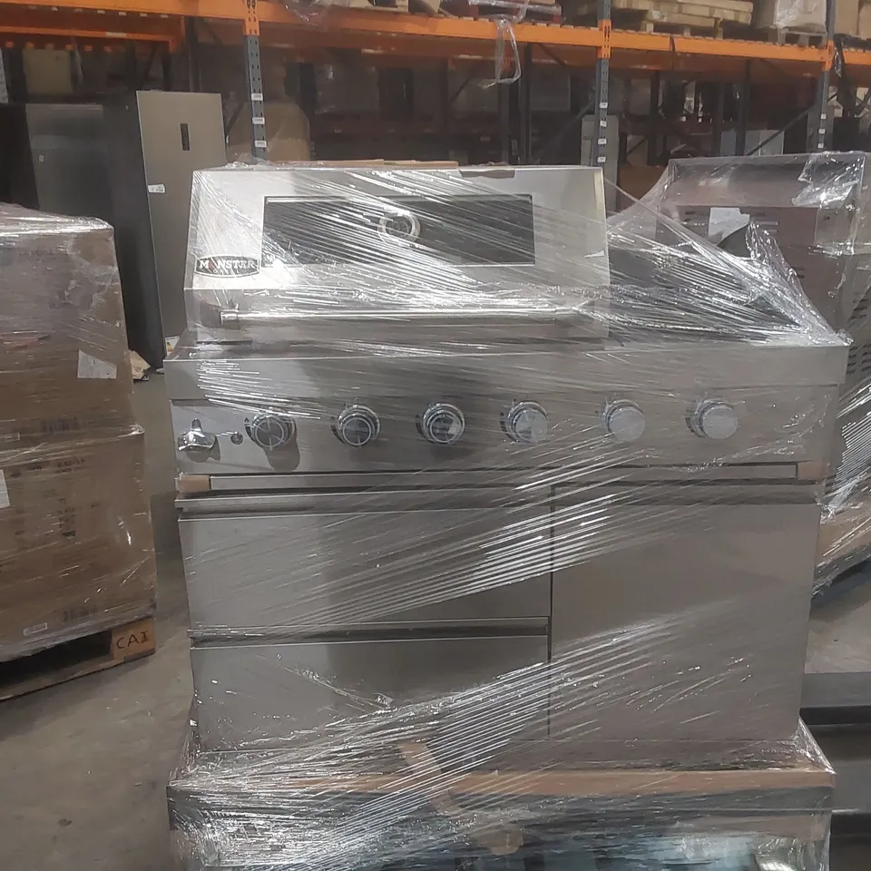 MONSTER GRILL 4 BURNER GAS KITCHEN BBQ IN STAINLESS STEEL