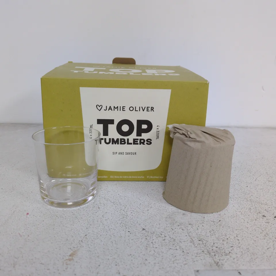 BOXED SET OF 4 JAMIE OLIVER 320ML TUMBLERS