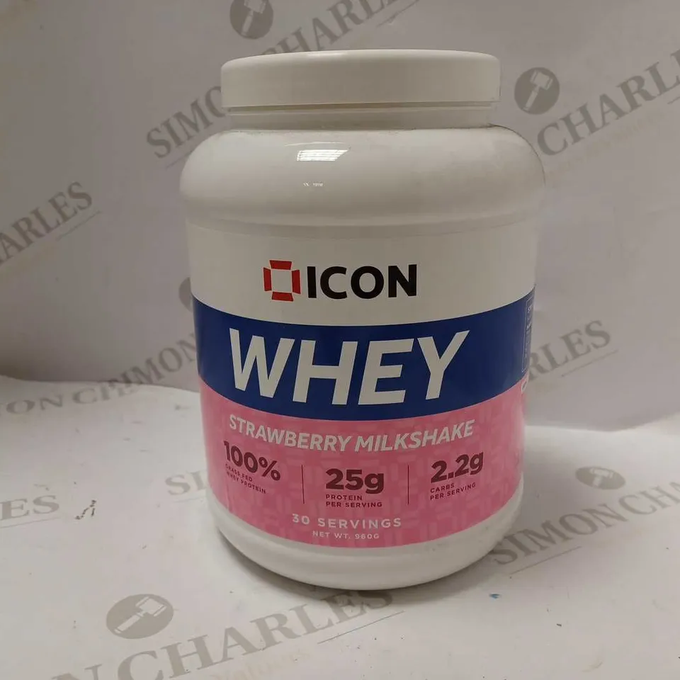 ICON NUTRITION 100% WHEY PROTEIN 960G STRAWBERRY MILKSHAKE