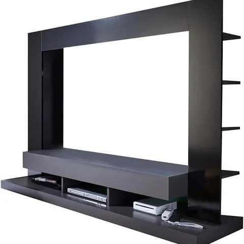 BOXED STAMFORD ENTERTAINMENT UNIT IN BLACK GLOSS FRONTS WITH SHELVING (2 BOXES)