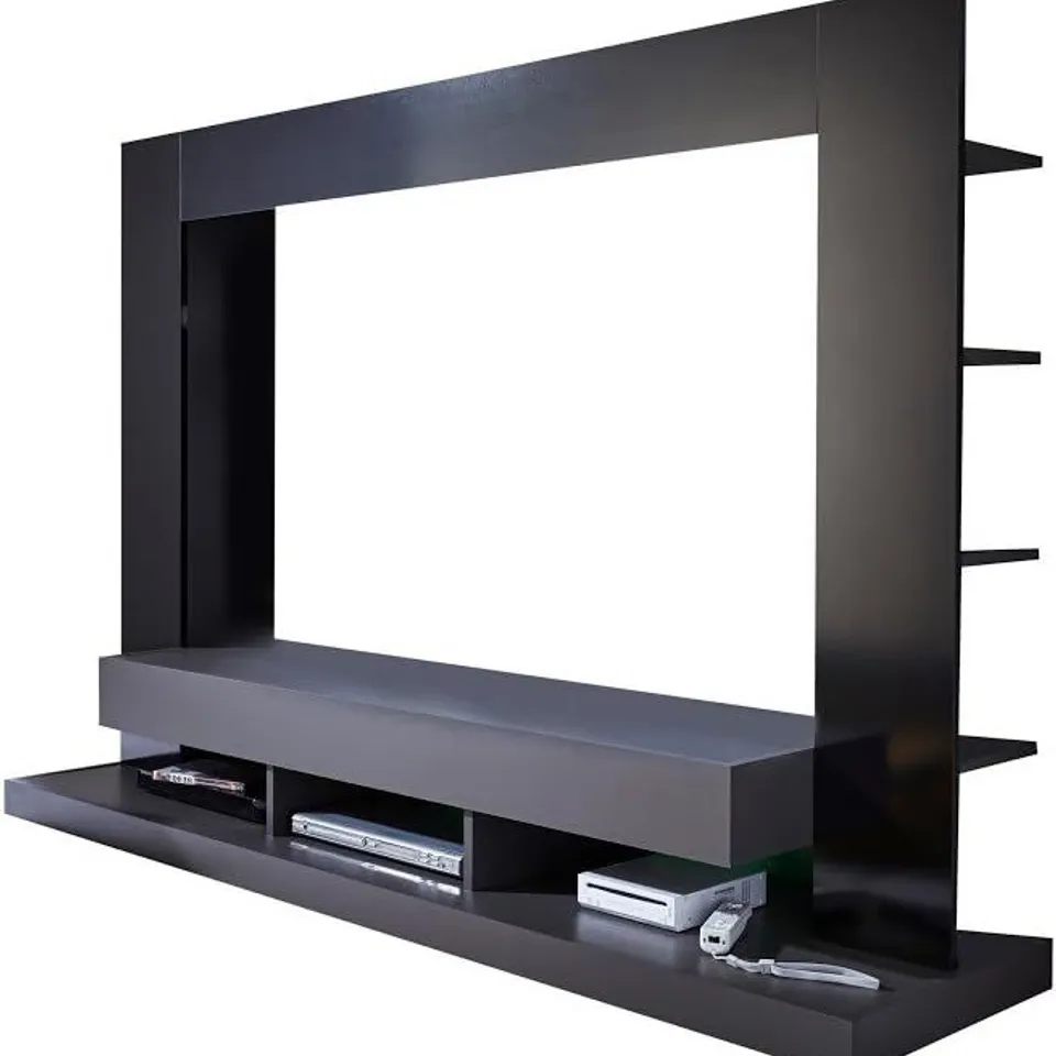 BOXED STAMFORD ENTERTAINMENT UNIT IN BLACK GLOSS FRONTS WITH SHELVING (2 BOXES)