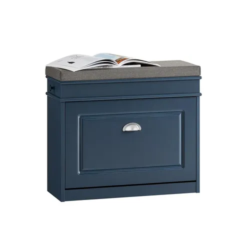 BOXED SOBUY HALLWAY SHOE BENCH WITH FLIP DRAWER & PADDED SEAT - BLUE (1 BOX)