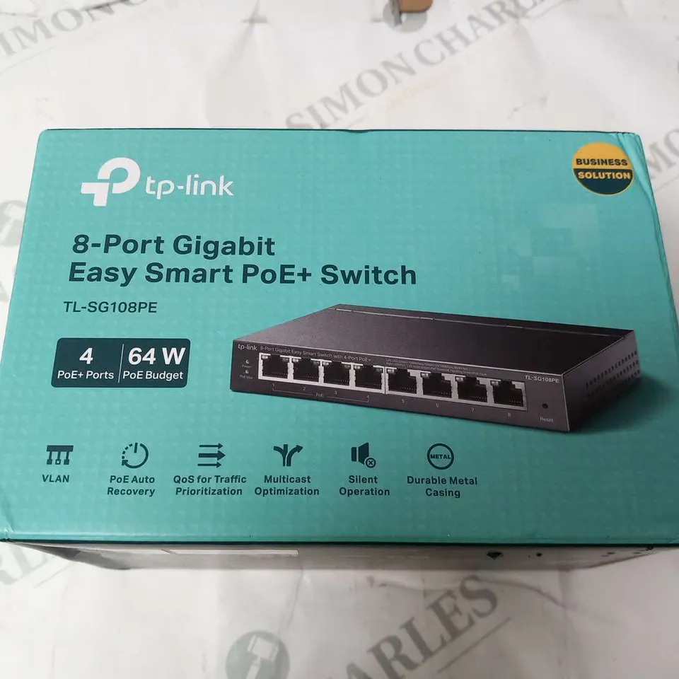 BOXED TP-LINK 8 PORT GIGABIT EASY SMART POE+ SWITCH TL-SG108PE