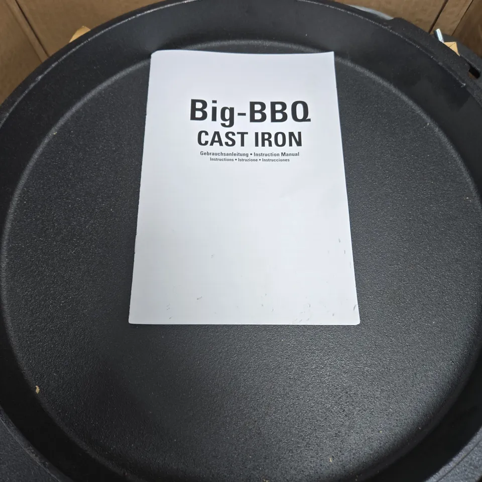 BIG-BBQ CAST IRON ROUND GRILL PAN 