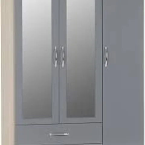 BOXED CASCIO 3 DOOR WARDROBE GREY FINISH (3 BOXES)